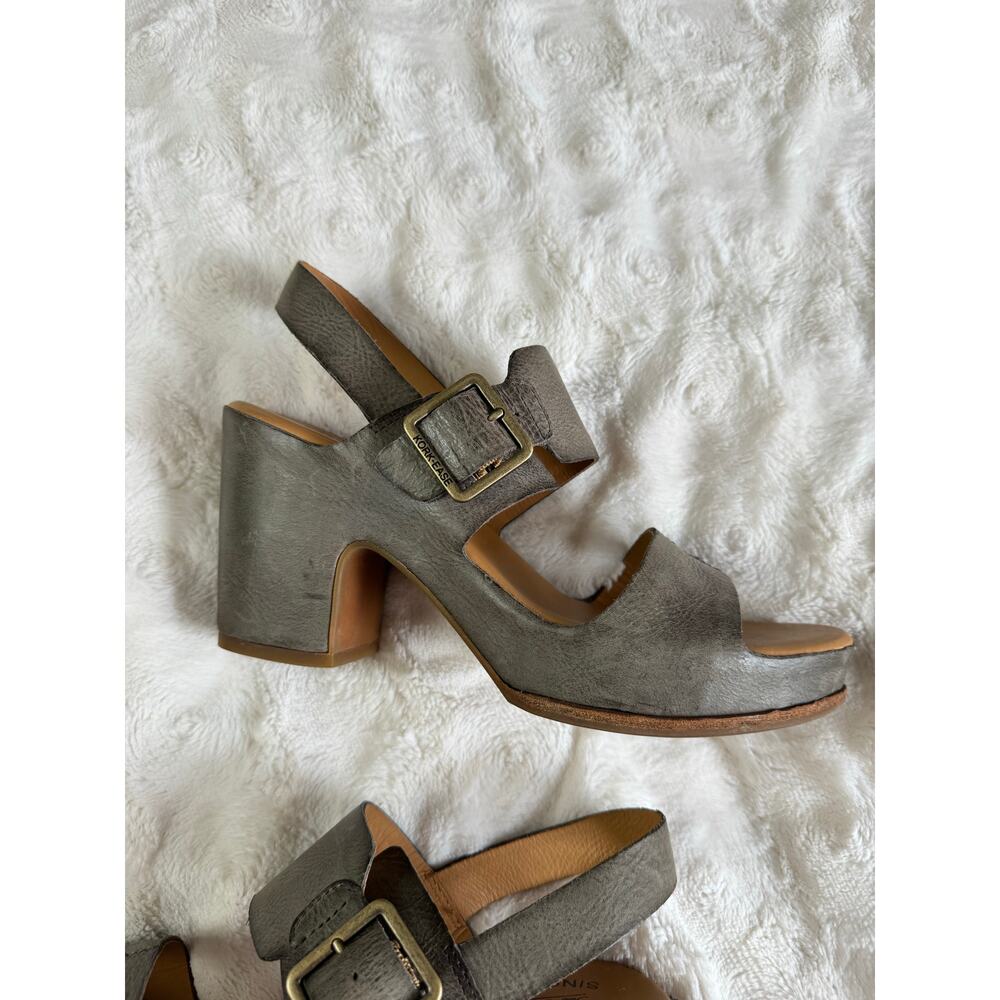 Kork-Ease San Carlos Leather Heeled Sandals Taupe Chunky Heel Boho Comfort - Picture 6 of 9